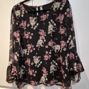 Denver Hayes Black Print Blouse
